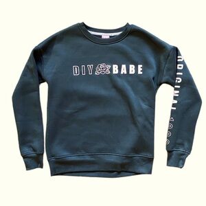 2/$15 LaurDIY Black DIY Babe Graphic Sweatshirt XS